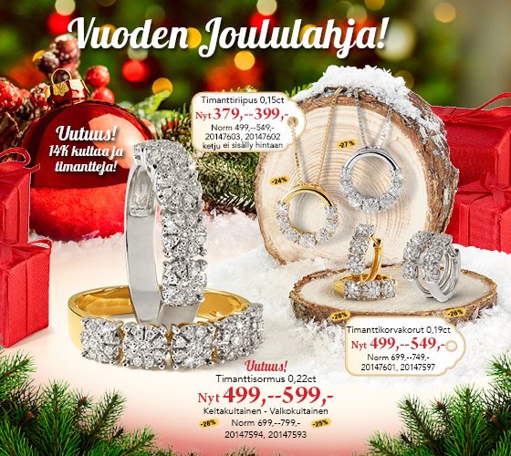 Tilaa vuoden joululahja timanttikorusetti!