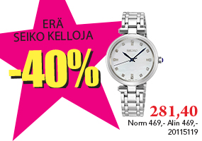 Erä Seiko kelloja jopa -40% ! Tutustu tästä!