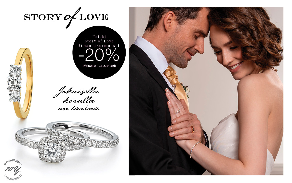 Kaikki Story of Love timanttisormukset -20% !